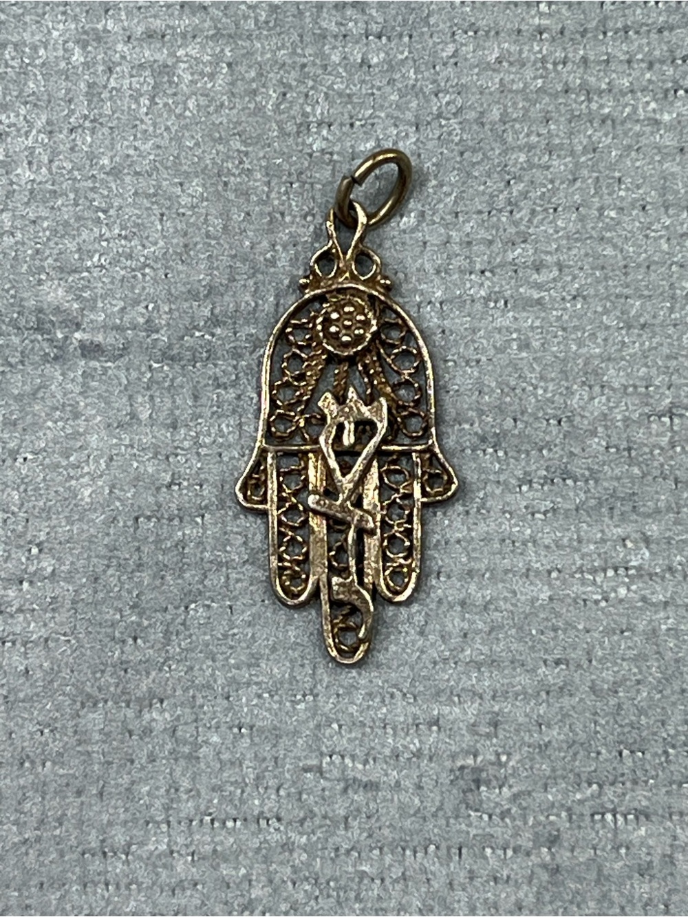 VINTAGE 925 Silver Hamsa Hand Filigree Pendant